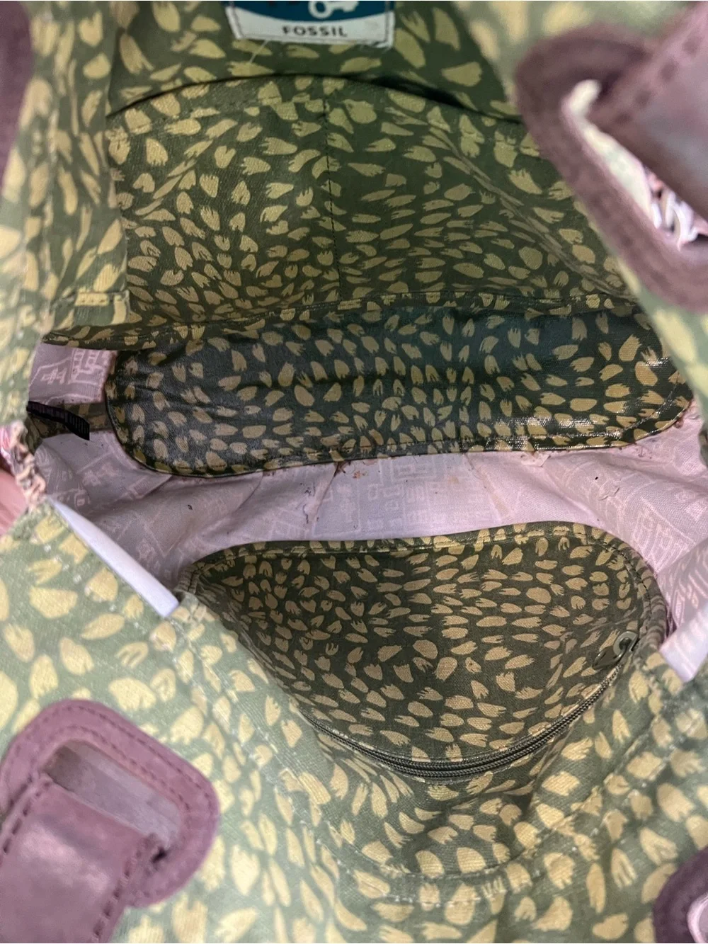 Fossil Key-Per Cityscape Print Canvas Tote Shoulder Bag